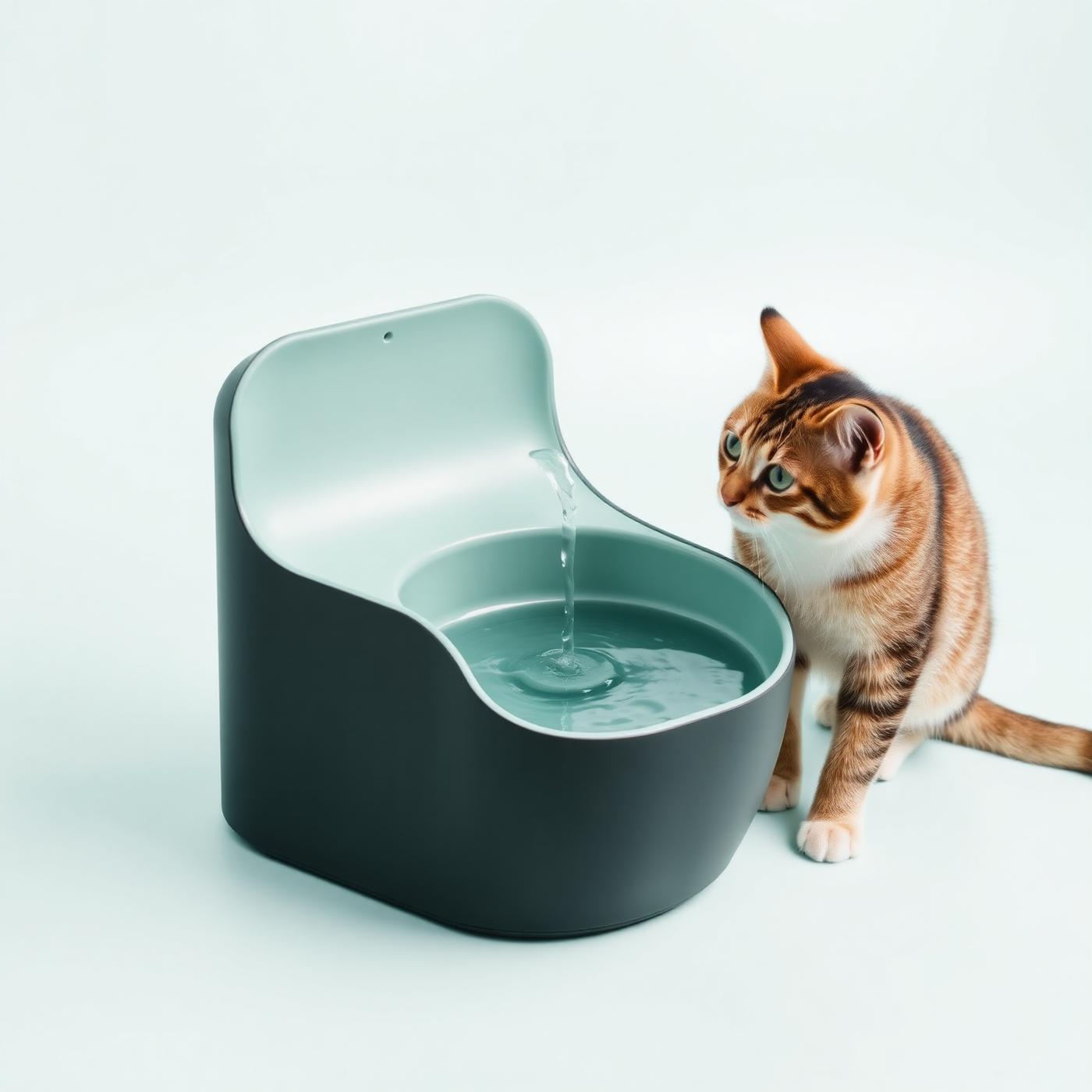 A cat drinking from the Wagmint filtered water fountain