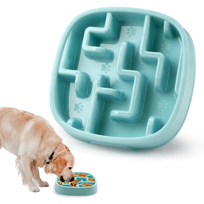 Wagmint Slow-Down Feeder Bowl, 18.5 cm square maze bowl in teal