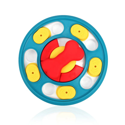 Wagmint Puzzle Feeder Disc in blue