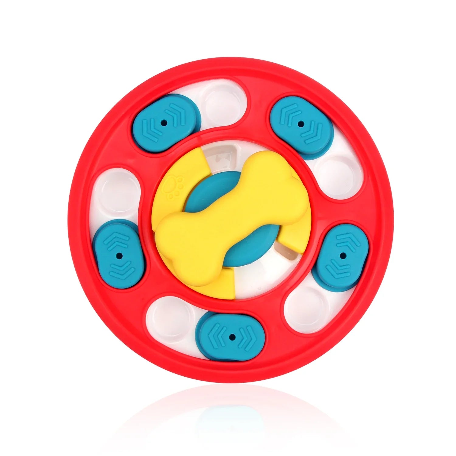 Wagmint Puzzle Feeder Disc in red